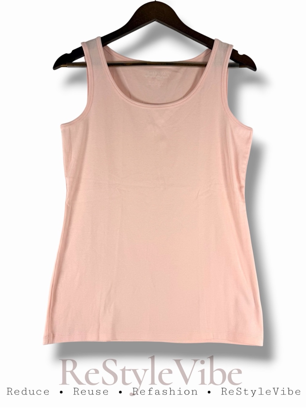 TALBOTS Women’s Size M Top Shirt Tank Cotton Stretch Blend Pink